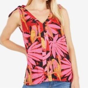J. Crew Bruna Tie Shoulder Sleeveless Top in Antigua Leaves S